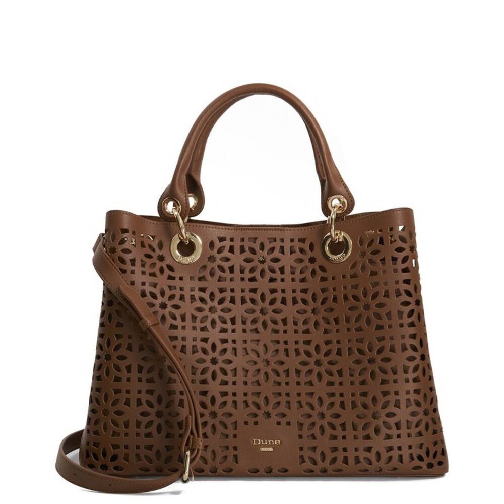 Dune London Delaser Large Laser Cut Tote, Brown
